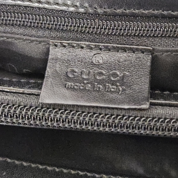 Gucci Mini Tote Bag In Black Nylon And Leather With Silver Handles - Picture 15 of 16